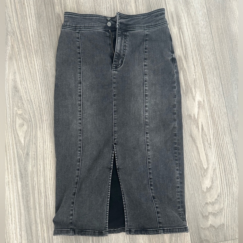 We The Free Size 28 Black Denim Pencil Skirt